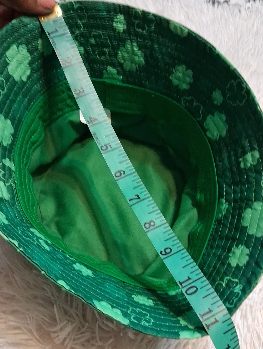 Kids Unisex Green Clover Print Bucket Hat